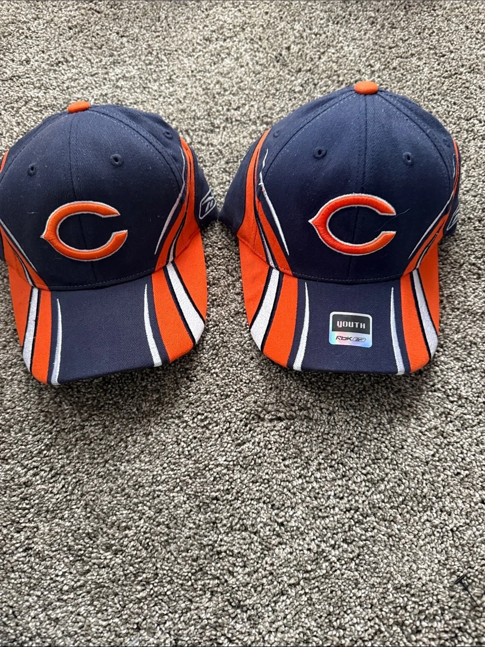 Reebok Navy and Orange Kids Baseball Cap with White Striping 2 pieces